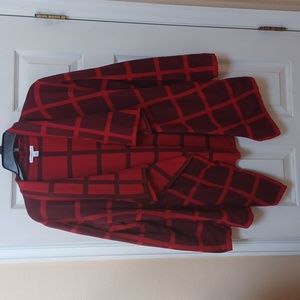 1X Red Cardigan Issac Mizrahi